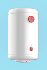 Image showing White simple electric water heater