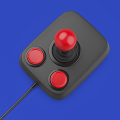 Image showing Retro computer joystick with two buttons