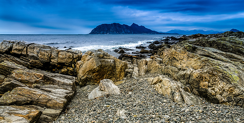 Image showing beach and rocks