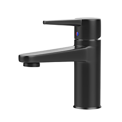 Image showing Modern black bathroom faucet
