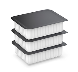 Image showing Stack of three food containers