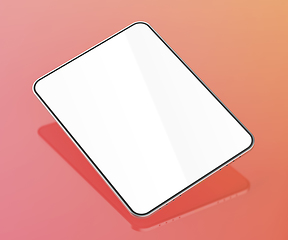 Image showing Tablet on shiny colorful background
