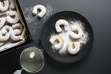 Image showing Vanilla crescent cookies