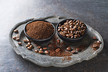 Image showing Coffee beans ground