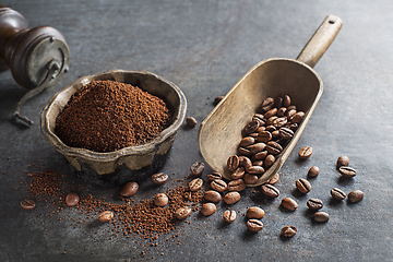 Image showing Coffee beans ground