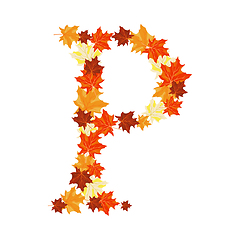 Image showing Autumn Maples Leaves Letter