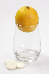 Image showing Lemon in glass