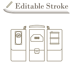 Image showing Oil, Dollar And Gold Dividing Briefcase Concept Icon