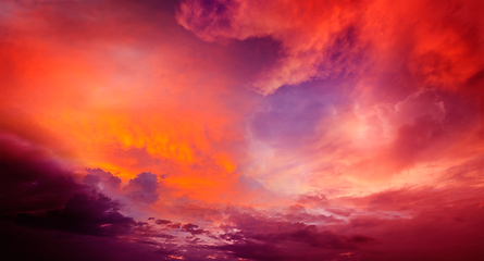 Image showing Dramatic red sky