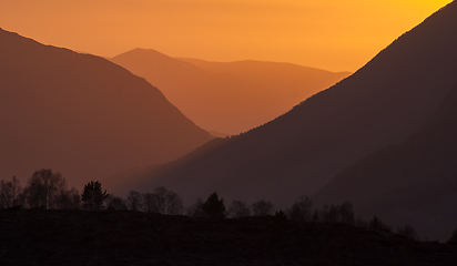 Image showing sunset in the mountains