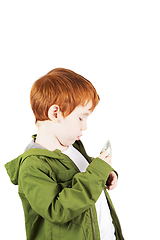 Image showing boy with dollars