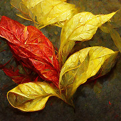 Image showing Autumn pattern with colorful red and yellow leaves.