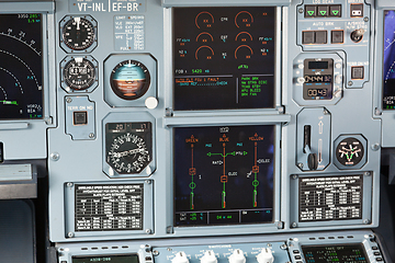 Image showing Aircraft cockpit dashboard