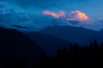 Image showing Sunset in Himalayas