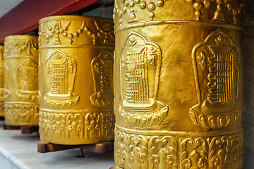 Image showing Prayer wheels in Tabo Monastery