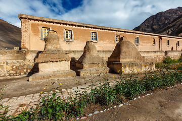 Image showing Tabo monastery in Tabo village, Spiti Valley, Himachal Pradesh, India