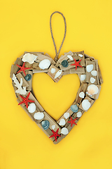 Image showing Driftwood and Seashell Natural Heart Shaped Wreath