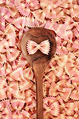 Image showing Italian Bow Tie Pink Farfalle Pasta