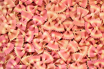 Image showing Farfalle Italian Bow Tie Beetroot Dyed Pasta