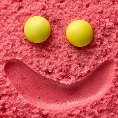 Image showing funny smiling ice cream face