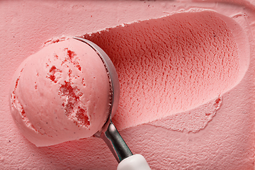 Image showing pink homemade ice cream