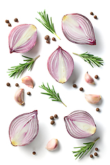 Image showing red onions and spices