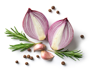 Image showing red onion and spices