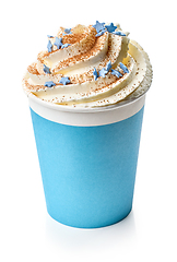 Image showing christmas latte in take away coffee cup