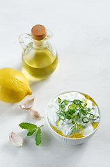 Image showing bowl of sour cream or greek yogurt