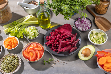 Image showing various fresh vegan products