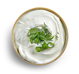 Image showing bowl of sour cream or greek yogurt