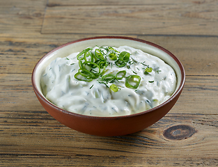 Image showing bowl of sour cream or greek yogurt