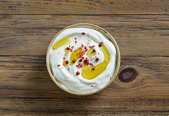 Image showing bowl of sour cream or greek yogurt