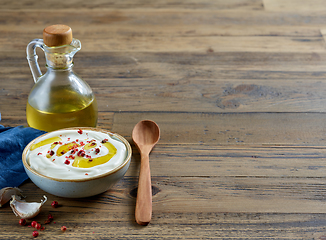 Image showing bowl of sour cream or greek yogurt