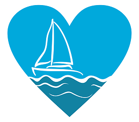 Image showing I love sailing design