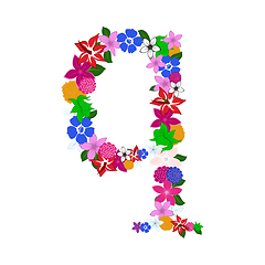 Image showing Floral Alphabet Letter