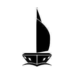 Image showing Sail Yacht Icon Front View