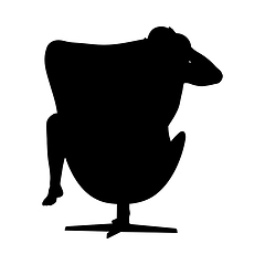 Image showing Sitting Pose Man Silhouette