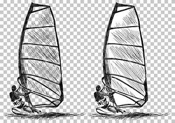 Image showing Windsurfing sketch