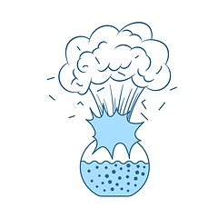 Image showing Icon Explosion Of Chemistry Flask