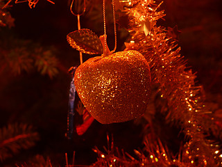 Image showing Apple on a christmas tree