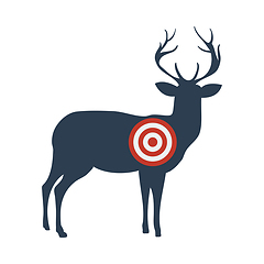 Image showing Icon Of Deer Silhouette With Target