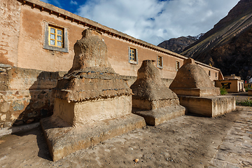 Image showing Tabo monastery in Tabo village, Spiti Valley, Himachal Pradesh, India