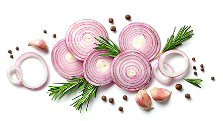 Image showing red onions and spices