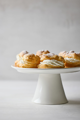 Image showing plate of cream puffs