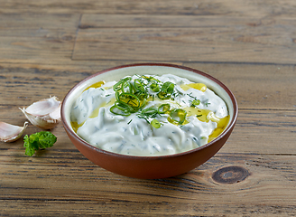 Image showing bowl of sour cream or greek yogurt