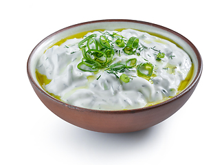 Image showing bowl of sour cream or greek yogurt