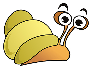 Image showing Friendly cartoon snail