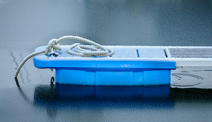 Image showing detail of a boat mooring in a marina