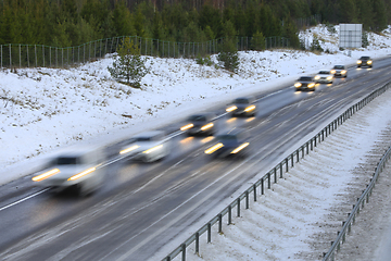 Image showing Motorway Traffic in Winter